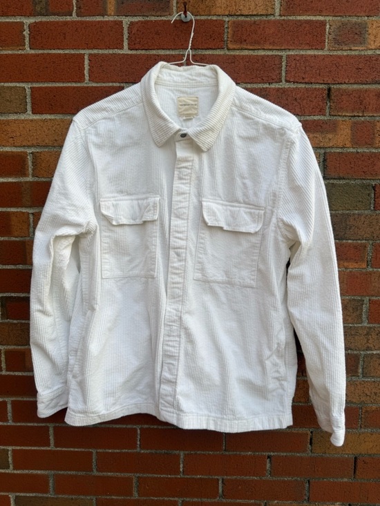 American Eagle Outfitters Tops - American Eagle White Corduroy Shacket Jacket Women’s XL Oversized Button Front